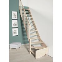 Escalier de Meunier avec quart de tour à gauche 70 cm - Bois de Pin