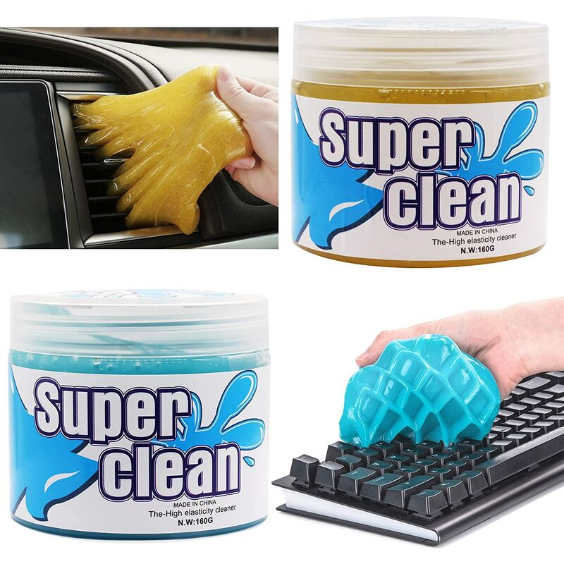Calculatrices Évents de Voiture O-Kinee Gel Nettoyant Clavier Super Clean Gel Nettoyant Clavier Nettoie la Poussière et la Saleté pour Ordinateur Vert 