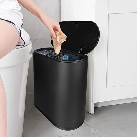 45L rouge & argent touch top bin poubelle maison de déchets plastiques poubelle cuisine 