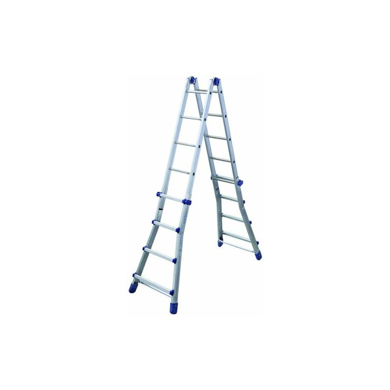 Scala Domestica In Alluminio FACAL E7/N - 7 Gradini Antiscivolo, Altezza Max 2,10 M, Leggera E Solida