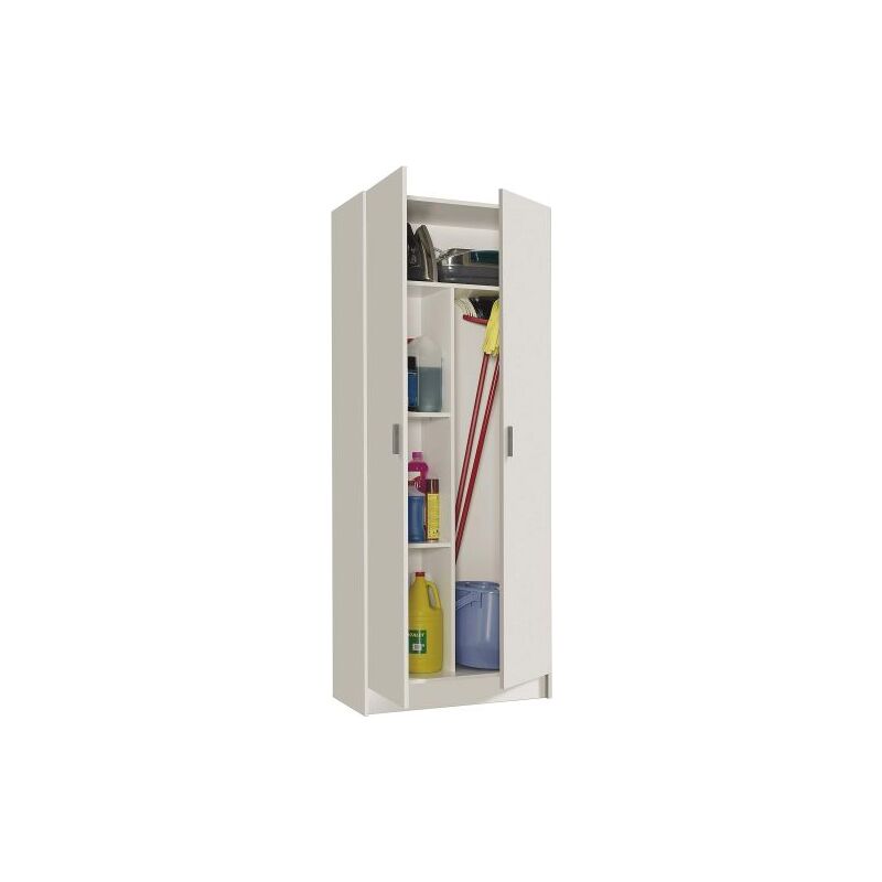 KIT ARMADIO 2 ANTE 3 RIPIANI LINEA MULTIUSO SLIM 73X37XH180 CM BIANCO (01362)