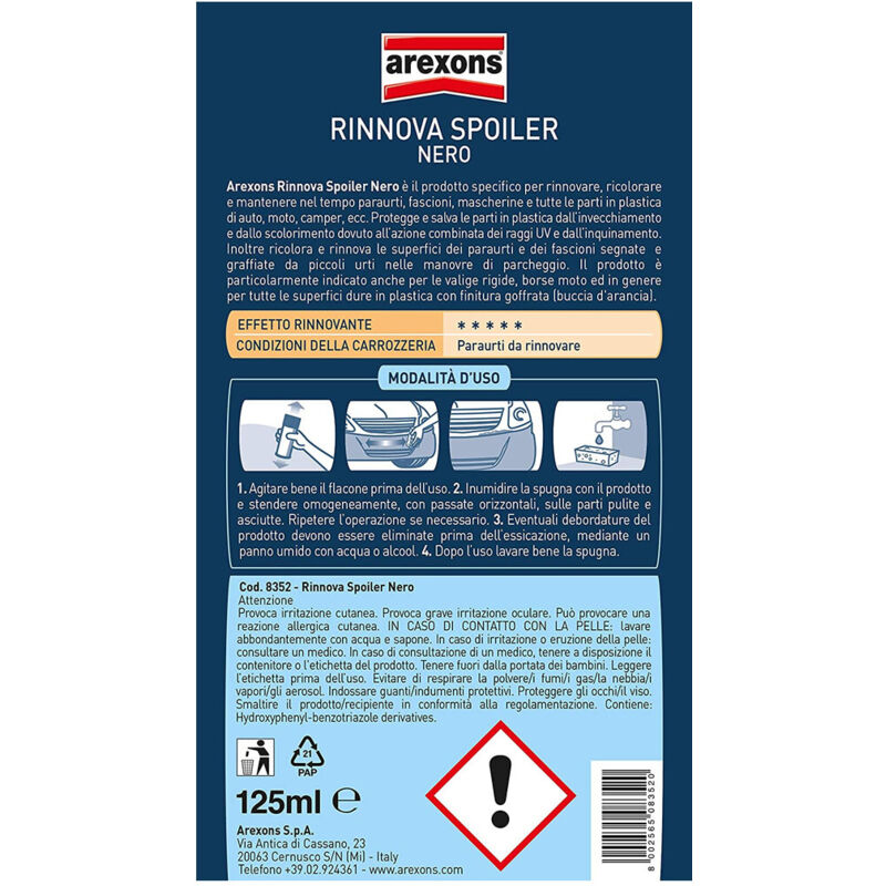 Arexons Gomme 8377 Lucida, Rinnova E Protegge Gli Pneumatici, 1 Litro