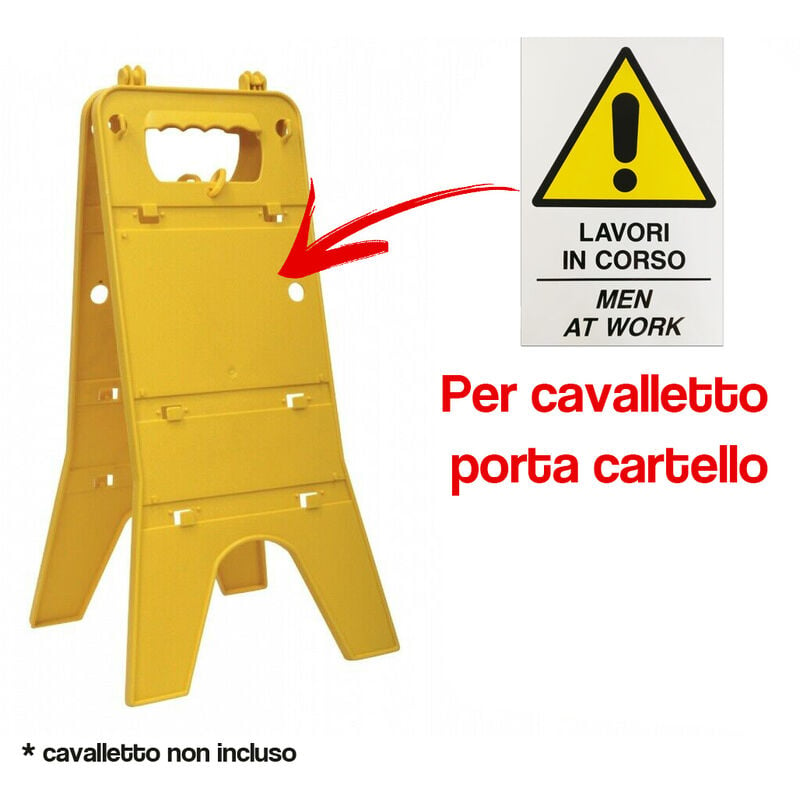 CARTELLO SEGNALETICO PVC RIGIDO MM 1 LAVORI IN CORSO 20X30 PER CAVALLETTO  31735