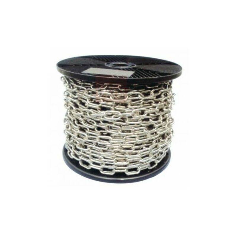 Catena Genovese Zincata Diametro 3 Mm – Bobina Da 75 Metri, Carico Max 100 Kg, Ideale Per Cancelli E Usi Domestici