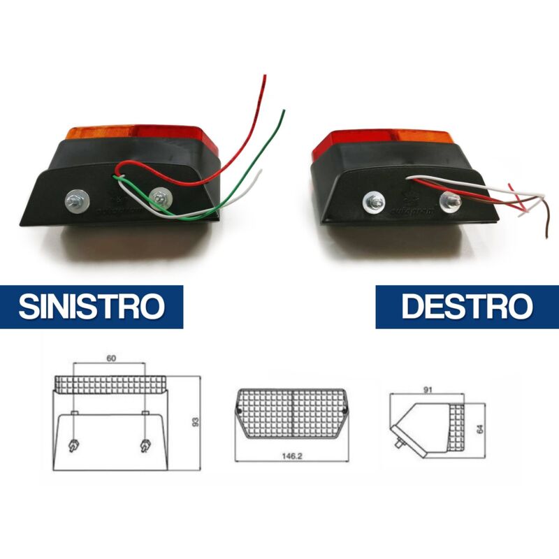 Faro Posteriore Sinistro Per Opel Corsa 3 Porte - Codice 7445611225214 DERB, Gruppo Ottico SX Lato Guida, Compatibile 2006-2014