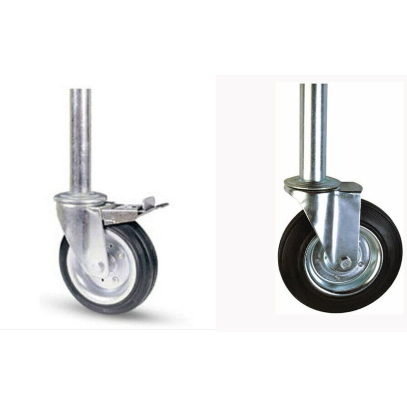 Ruote Di Trasporto 125mm Gomma Piena - Set 4 Ruote Senza Tracce Con Cuscinetti A Rulli Per Carrelli - Foto 8