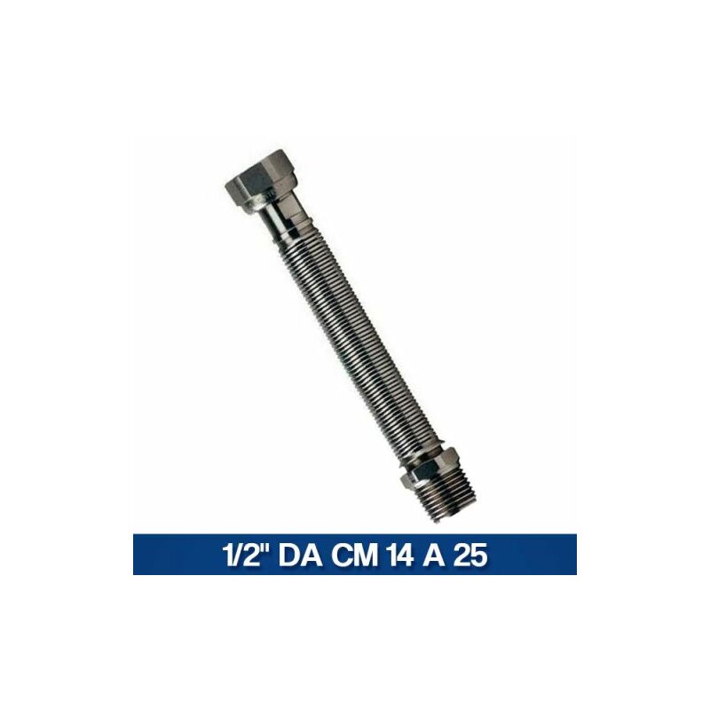 Tubo flessibile estensibile in acciaio inox per gas 1/2 cm.20-40 