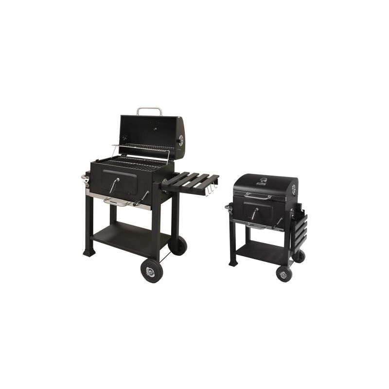 Barbecue A Carbone EL GAUCHO ARIZONA In Acciaio Inox - Griglia 54x35cm, Con Spiedo - Dimensioni 58x38x87cm