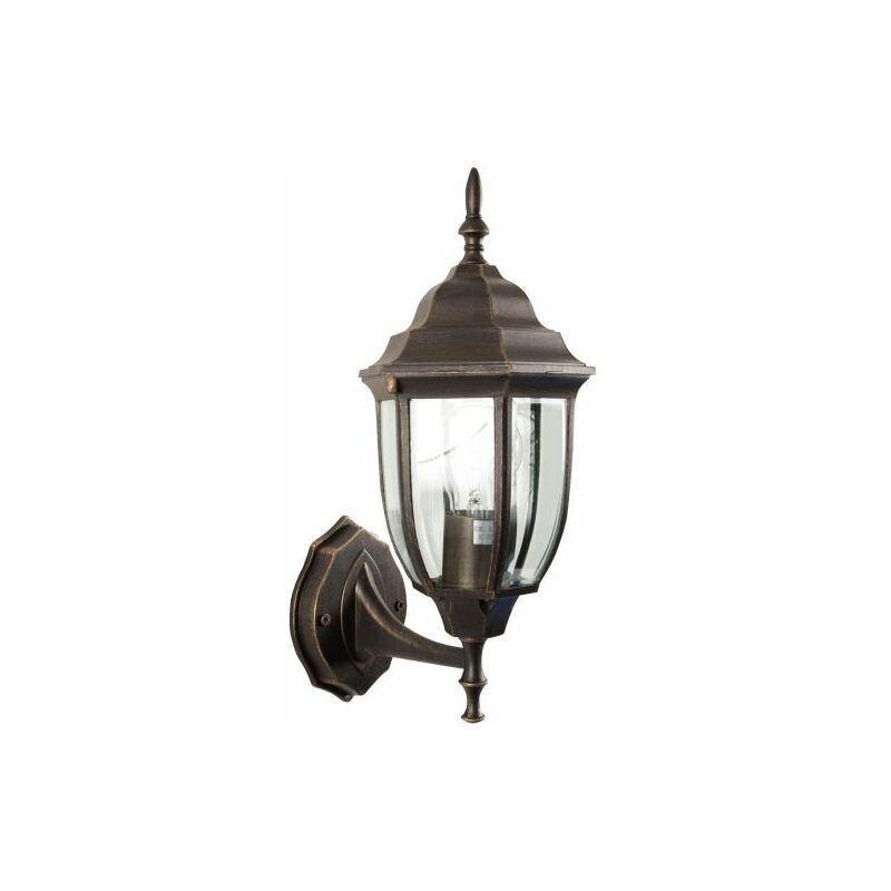 LANTERNA BOMBAY C/BRACCIO BRONZO ANTICHIZZATO