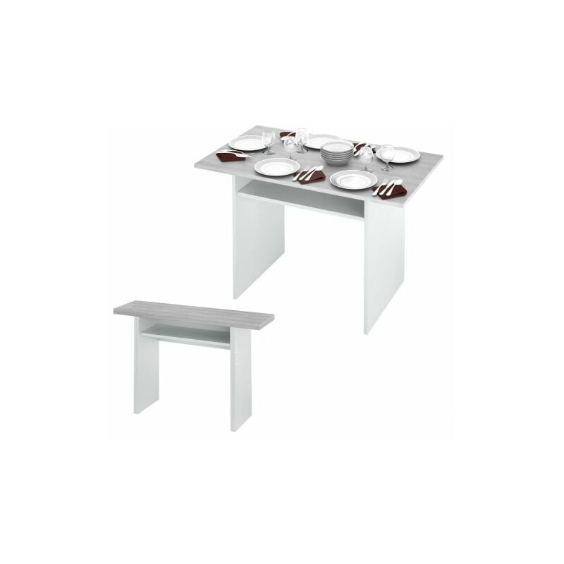 KIT TAVOLO CONSOLLE 35/70X120XH75 CM BIANCO CEME
