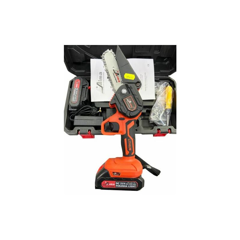 AIMA ITALY Sega A Batteria Litio 21V 5,2Ah Mod. GALGO Con Lama Carving 18 Cm E Valigetta, Motore Brushless 550W