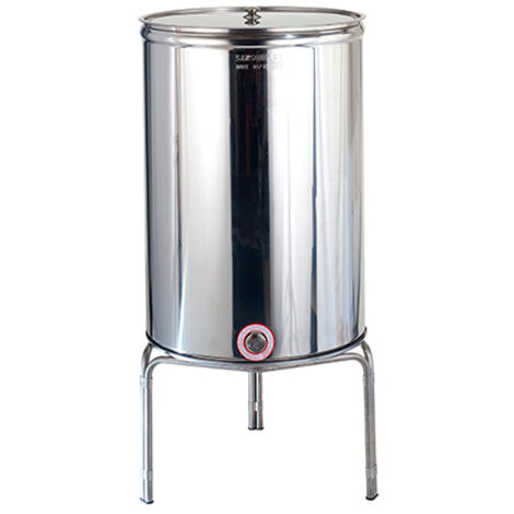 Sansone CONTENITORE ENOLOGICO INOX LISCIO AGGRAFFATO CON COPERCHIO lt. 200