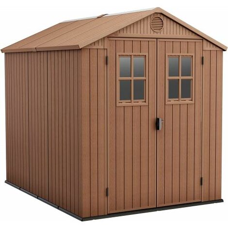 Keter Casetta da Giardino in Resina DARWIN 6x8 Wood con Finestre Frontali