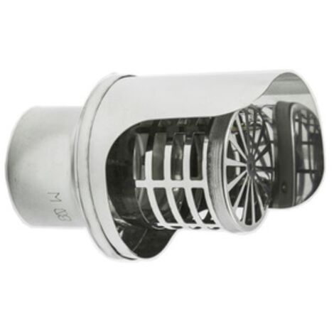 CAPPA ANTIPIOGGIA TERMINALE IN ACCIAIO INOX MODELLO ORIZZONTALE D. 80 MM (38725)