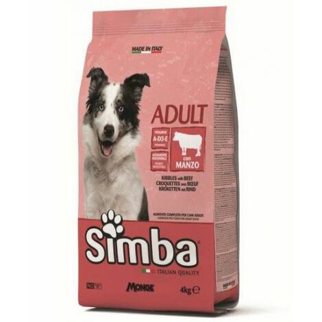 CROCCHETTA CANE MONGE SIMBA 4 KG ADULT MANZO