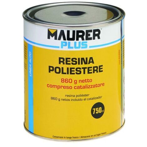 RESINA POLIESTERE MAURER CON CATALIZZATORE PER VETRORESINA 750 ML (36658)