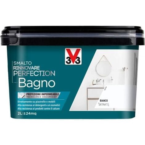 SMALTO ACQUA v33 RINNOVATORE SUPERFICIE BAGNO BIANCO SATINATO 2 LT (02145)