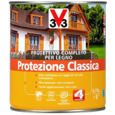 IMPREGNANTE V33 NOCE ANTICO PROTEZIONE CLASSICA COMPLETO PER LEGNO 750 ML 02108