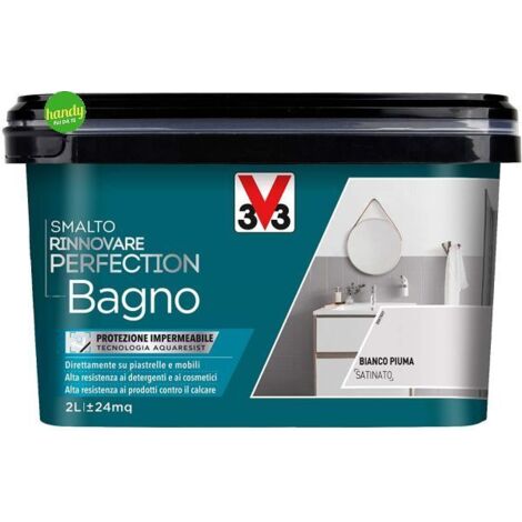 V33 Smalto Rinnovare Perfection Bagno Bianco Piuma Satinato 2 L