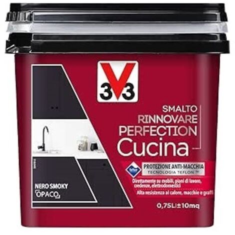 V33 SMALTO RINNOVARE PERFECTION CUCINA Nero Smoky Opaco 0,75 L