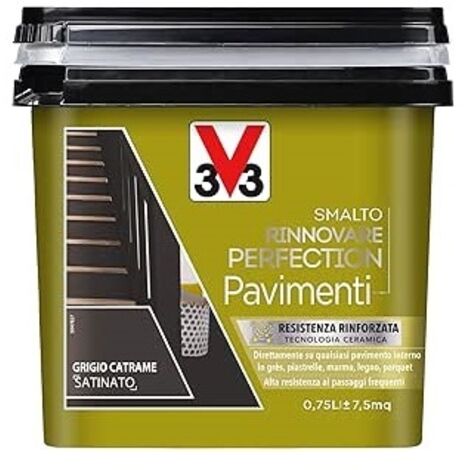 SMALTO RINNOVATORE V33 PER PAVIMENTI COLORE GRIGIO CATRAME SATINATO 750 ML 02151
