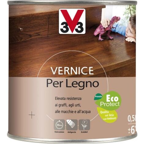 VERNICE V33 PER DECORAZIONE INTERNI IN LEGNO BRILLANTE INCOLORE 500 ML (02161)