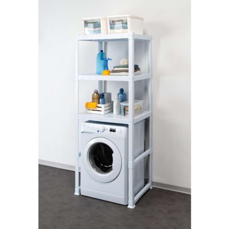 mobile lavanderia bama "organizer" in polipropilene bianco 75x60x184 cm