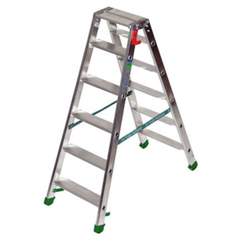 Scaletta 2x7 gradini doppia - altezza massima di lavoro 3,04m - D6