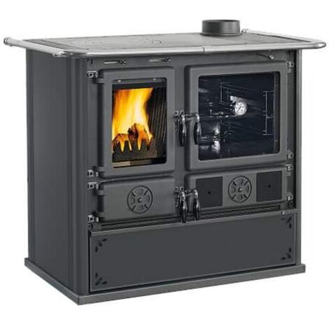 Cucina a legna Rosa 5.0 Steel Antracite – 8,8 kW – Forno 41L – La Nordica – Eleganza e performance per ogni ambiente