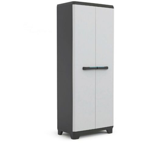 KIS Armadio di stoccaggio alto Linear - 68 x 39 x 173 cm - Nero e grigio (1/5)