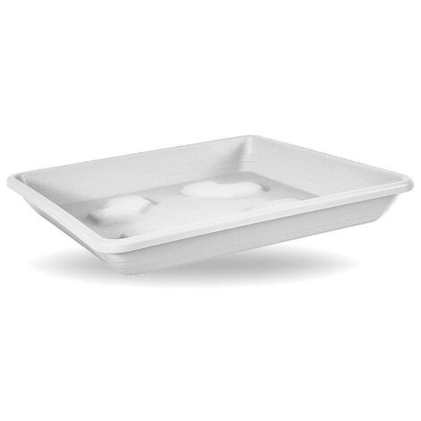 Sottovaso vaso da giardino quadrato 36 cm per vaso da 38 cm bianco