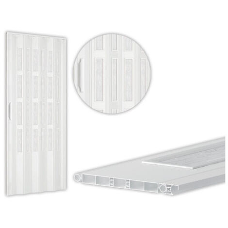 Pannelli PVC bianco H210 cm con inserti vetro per porte a soffietto – interni