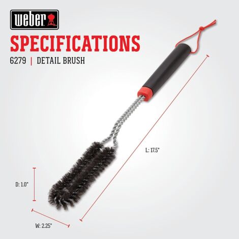 Weber 6279 Spazzola per Griglia con Setole 46cm Nero-Acciaio