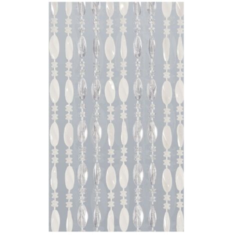 TENDA A PERLINE 0662-211 - cm. 120x230 / bianco - ghiaccio