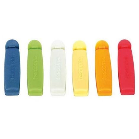 Set 6 ferma sacchetti in plastica 9cm 420752 tescoma