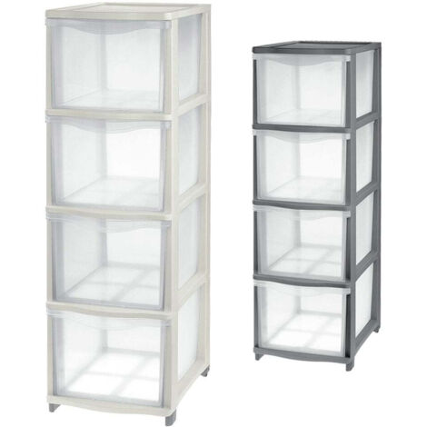 Cassettiera 'cover line' cm. 26,8x37xh.82,7 - Colore: Trasparente/Panna