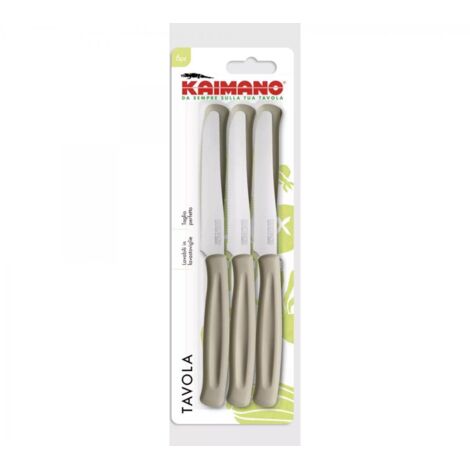 COLTELLO DA TAVOLA SEGHETTATO manico tortora KAIMANO