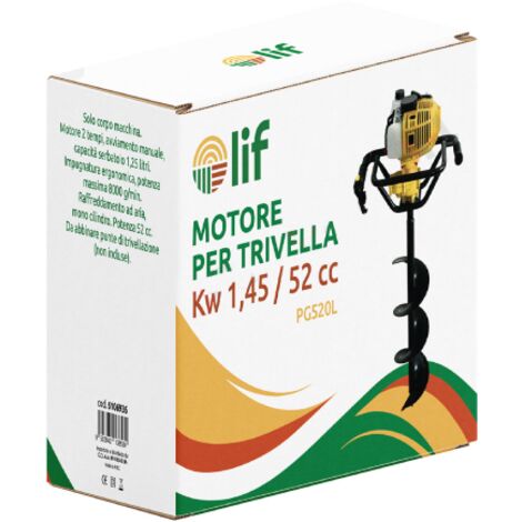 MOTORE PER TRIVELLA "PG520L" 52cc 1,45KW 2 TEMPI SOLO CORPO MACCHINA LIF