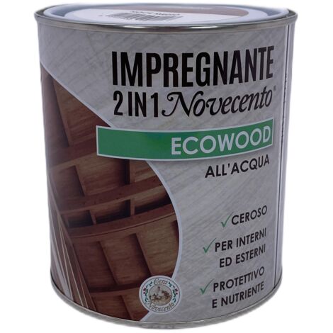Impregnante ceroso all'acqua - Specifiche: 'Ecowood' - ml. 750 - Colore: Noce Medio (1/3)