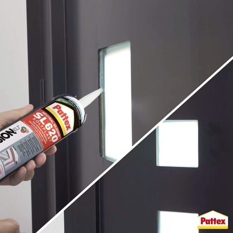 Sigillante siliconico Pattex sl620 cartuccia silicone neutro grigio 7004 per edilizia e seRRAMENTI 300 ML