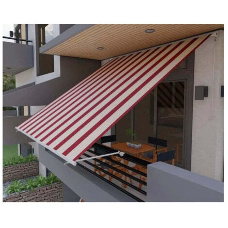 QUICK STAR Tendalino A Morsetto 200x130 Cm - Manuale, Per Balcone E Terrazza, Senza Fori, Colore Bordeaux