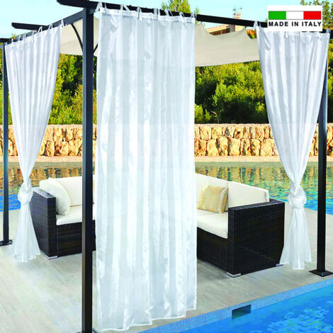 Tenda velo per gazebo cm 150x280 in poliestere con passanti fettucce piega inferiore made in Italy adatta a gazebi e pergolati in legno