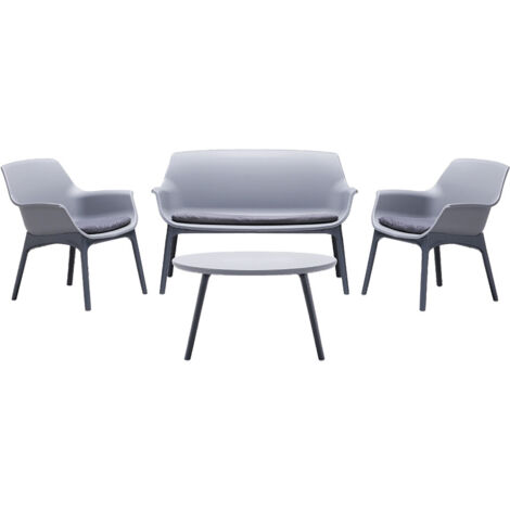 Set da giardino LUXOR in polipropilene bicolore Grigio e Antracite