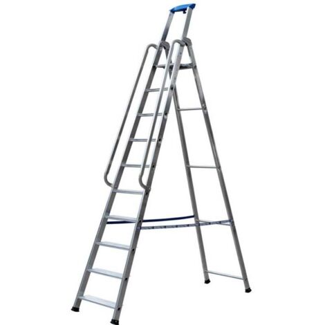 Scala professionale doppia realizzata in alluminio con maniglioni adatta per lavori -10 gradini