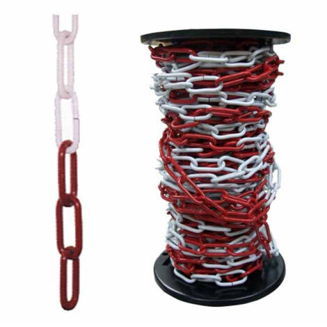 CATENA SEGNALETICA ACCIAIO BICOLORE bobina mt 30 bianco/rosso