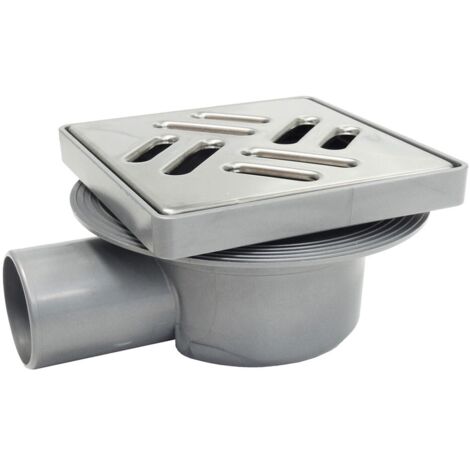 CHIUSINO SIFONATO REGOLABILE GRIGLIA ACCIAIO cm 11 x 11 x h. 7 - attacco Ø 40 mm