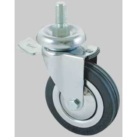 Ruota arredamento art. 155bisb avo c/freno 80x20 mm - fil. m12 - portata 70 kg
