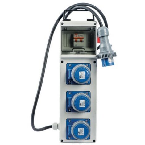 VB Electric quadro elettrico PL220/3 con pulsante di emergenza potenza max 3 kw in termoplastico con interruttore differenziale magnetotermico cavo 2 m IP67