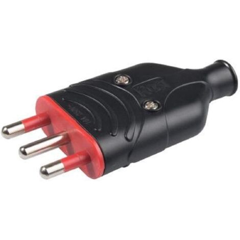 SPINA ALTA RESISTENZA 'ELA PLUG' 2P+T 16A - colore nero