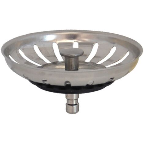 Tappo griglia ferma sporco universale a scatto in acciaio inox per lavello
